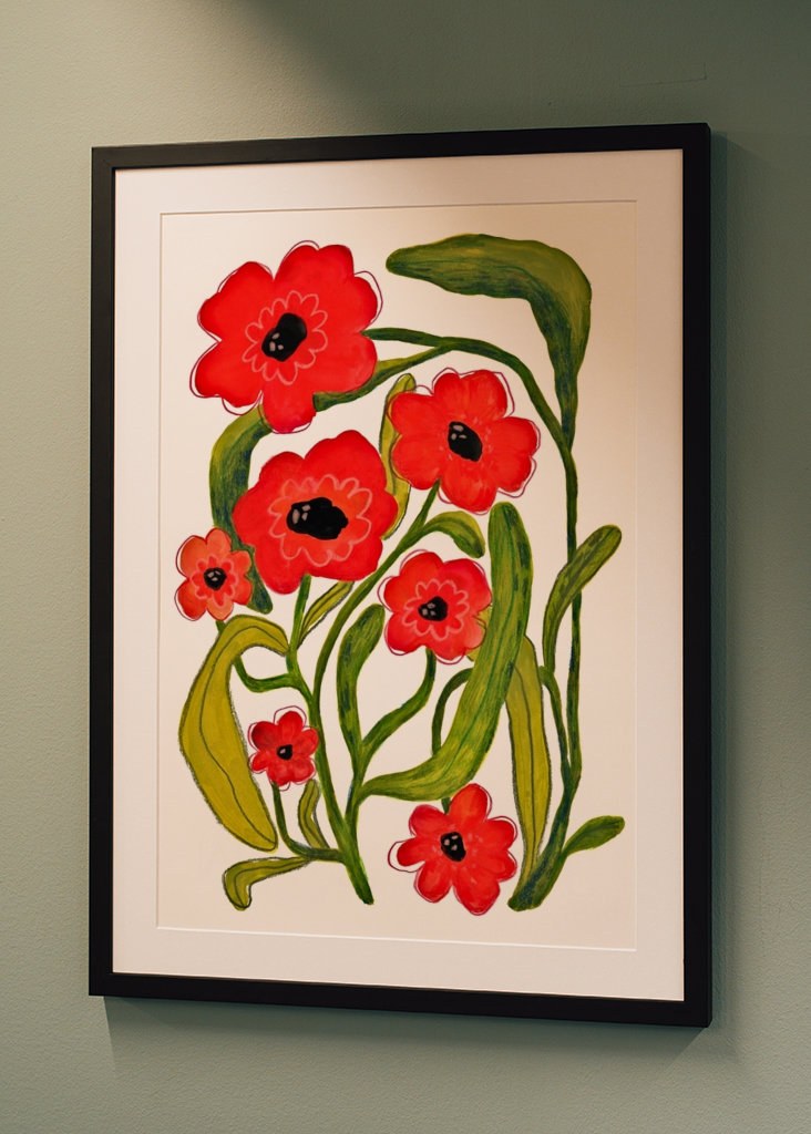 Whimsical Summer Red Poppies