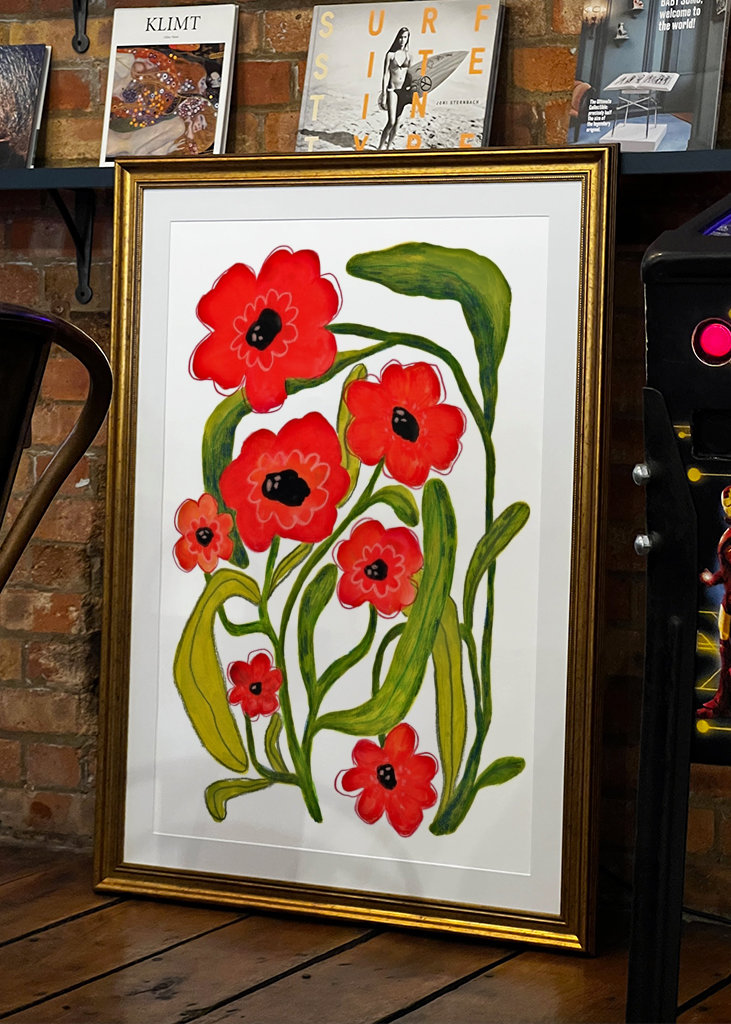 Whimsical Summer Red Poppies