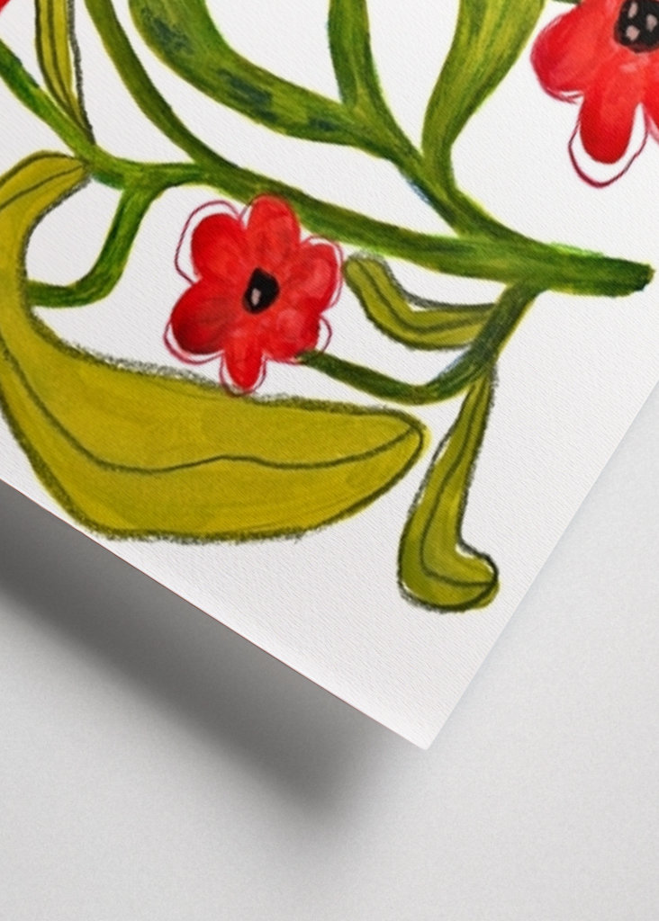 Whimsical Summer Red Poppies