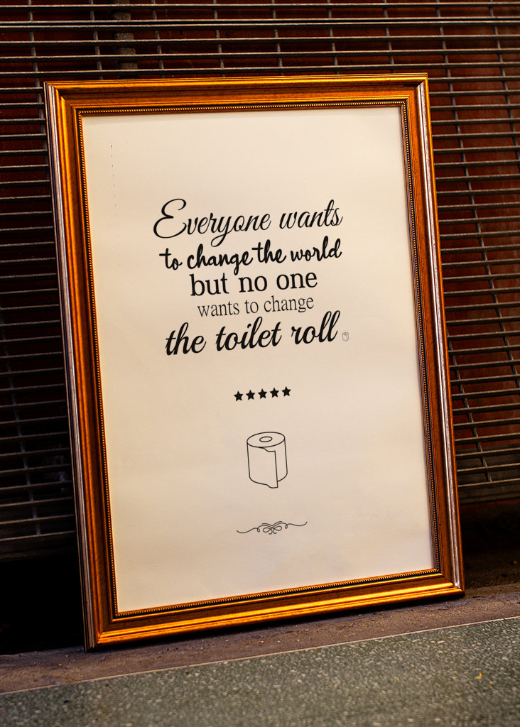 Change the roll Funny bathroom