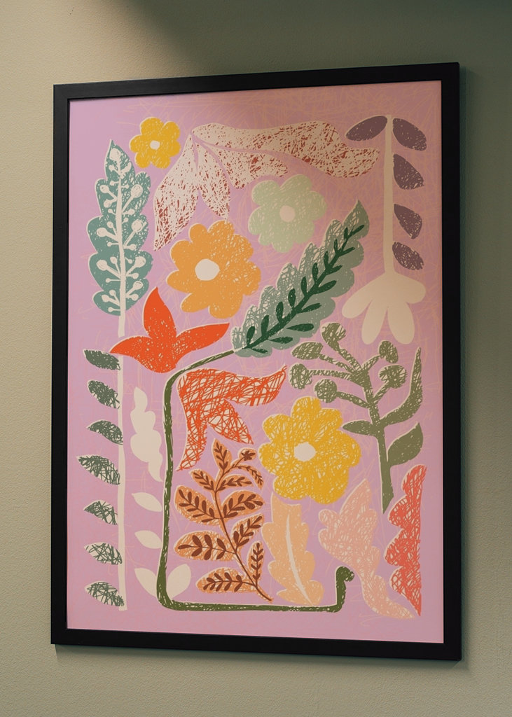 Block print summer meadow soft