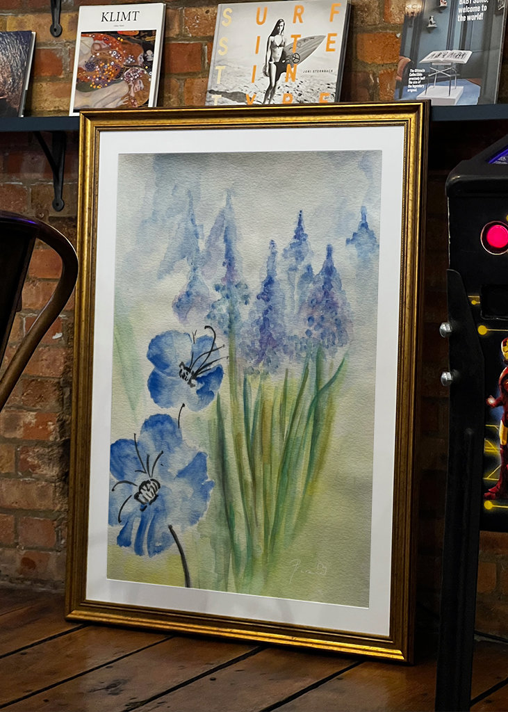 Blue flowers - watercolour