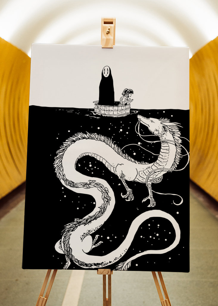 Spirited Away Black And White