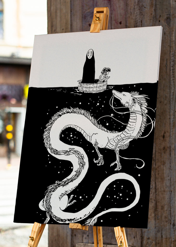 Spirited Away Black And White