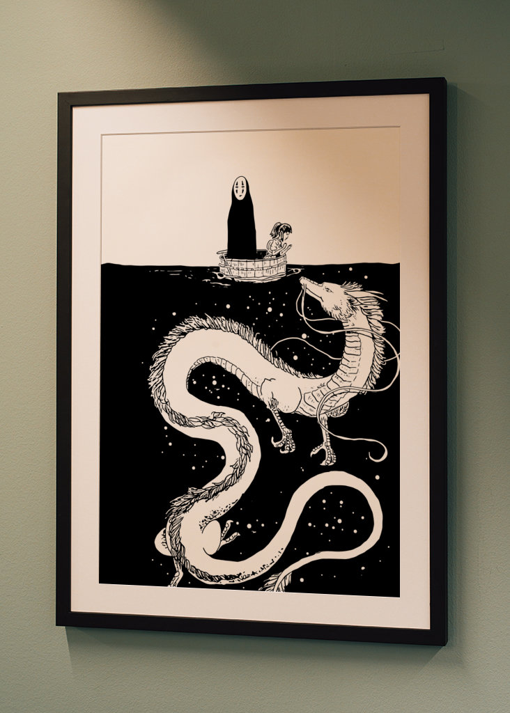 Spirited Away Black And White