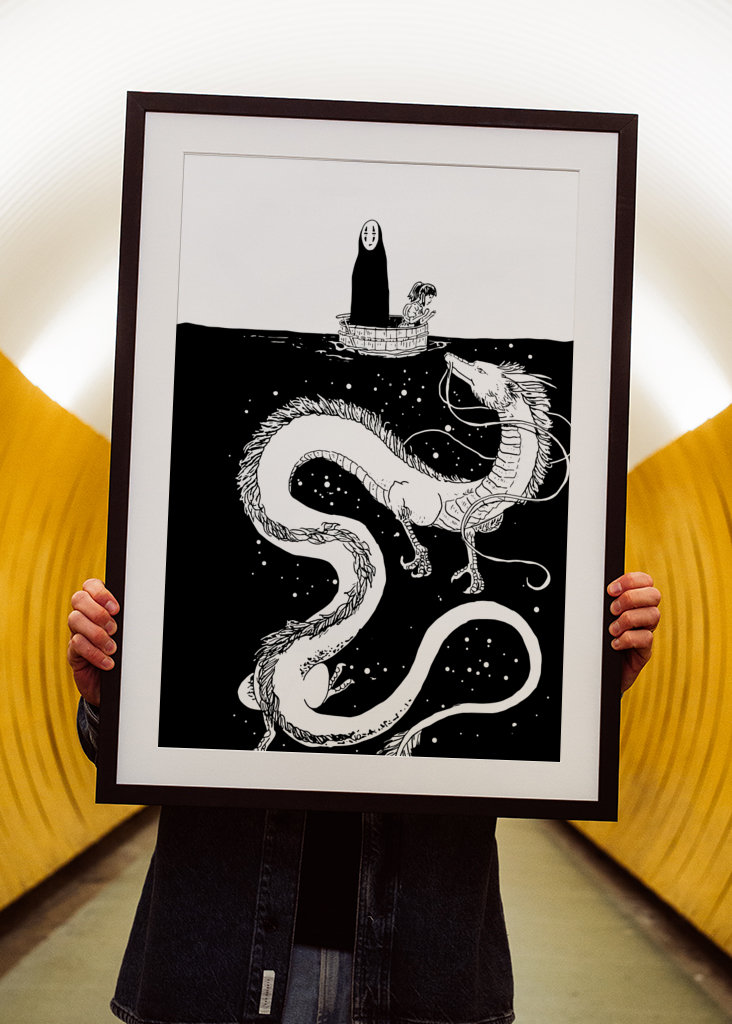 Spirited Away Black And White