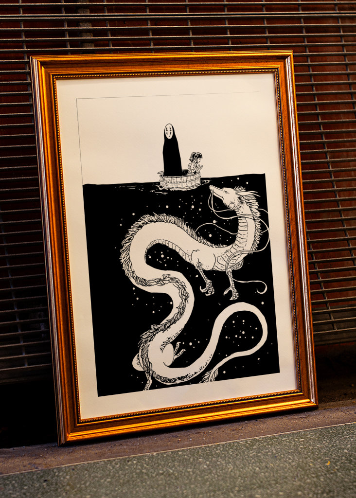 Spirited Away Black And White