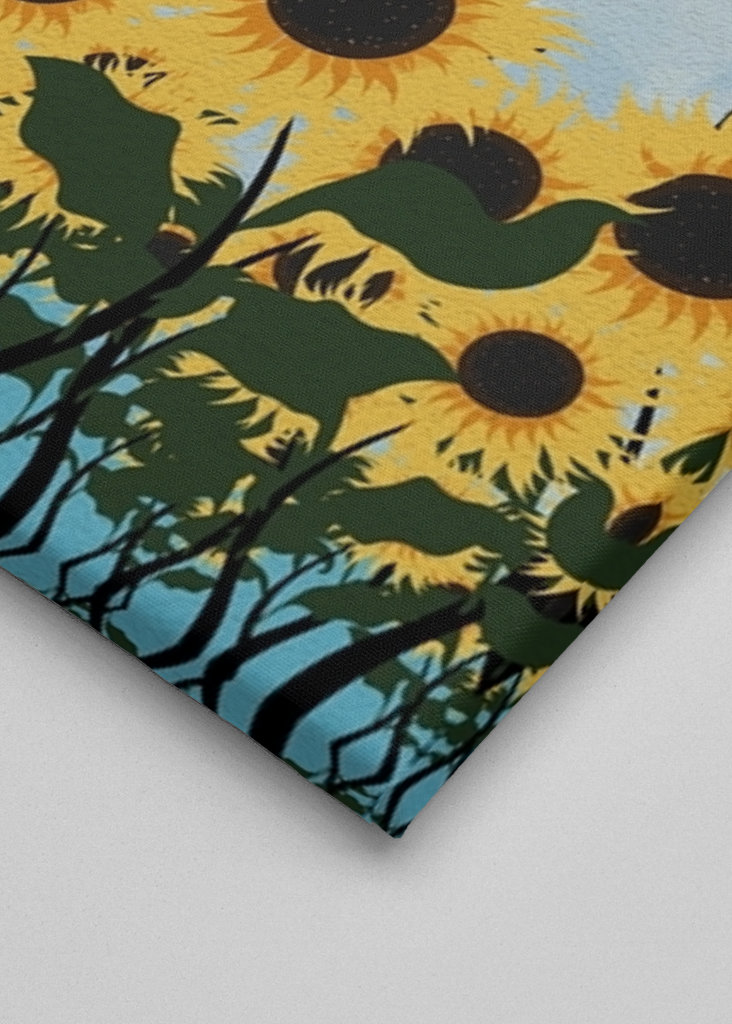 Campo di gatti e girasoli