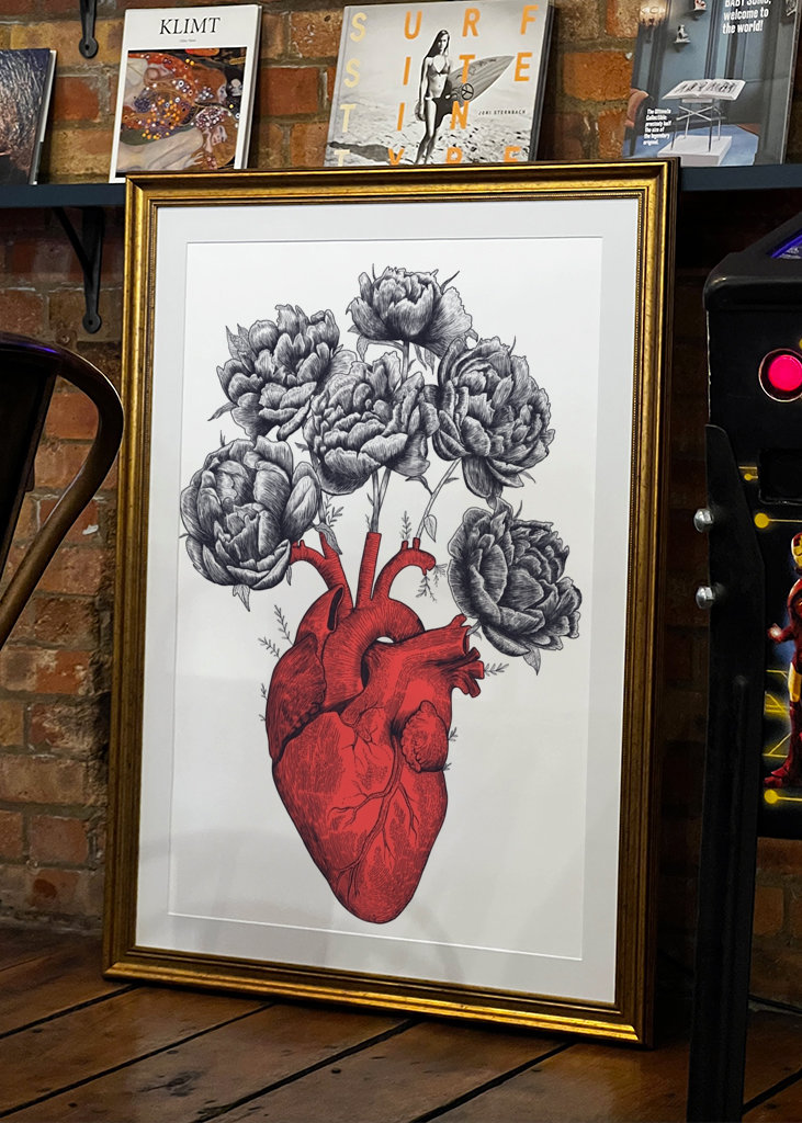 Herz mit Pfingstrosen