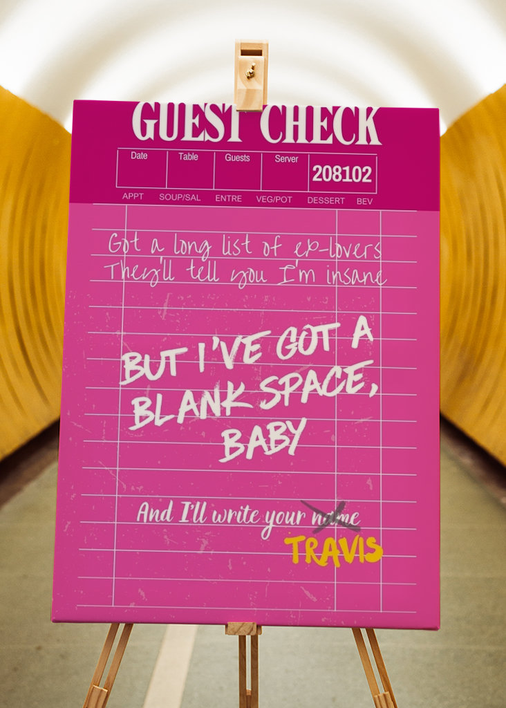 Guest Check Poster in Pink