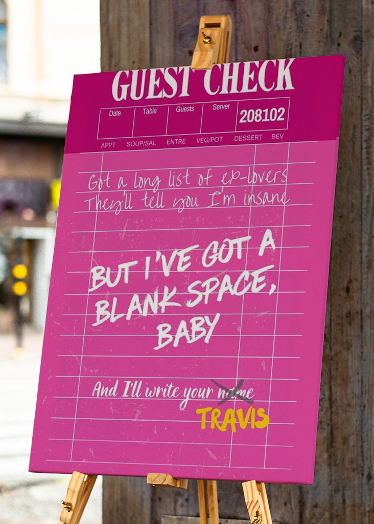 Guest Check Poster in Pink