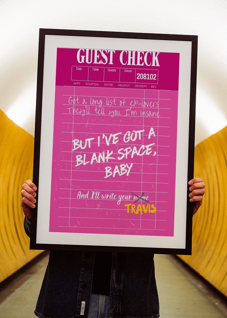 Guest Check Poster in Pink