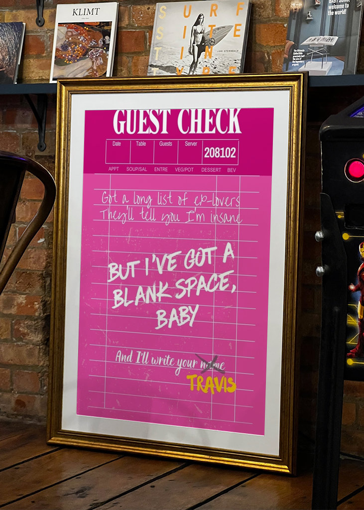 Guest Check Poster in Pink