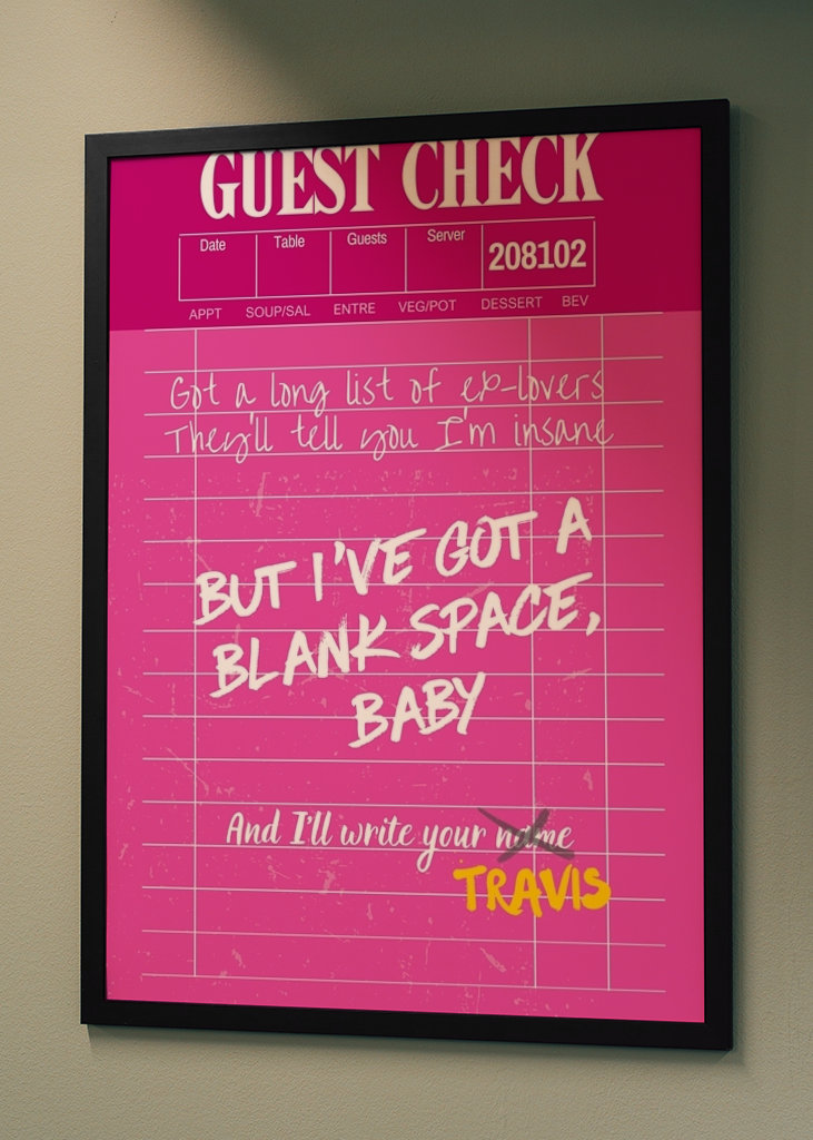 Guest Check Poster in Pink