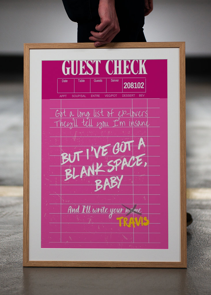 Guest Check Poster in Pink