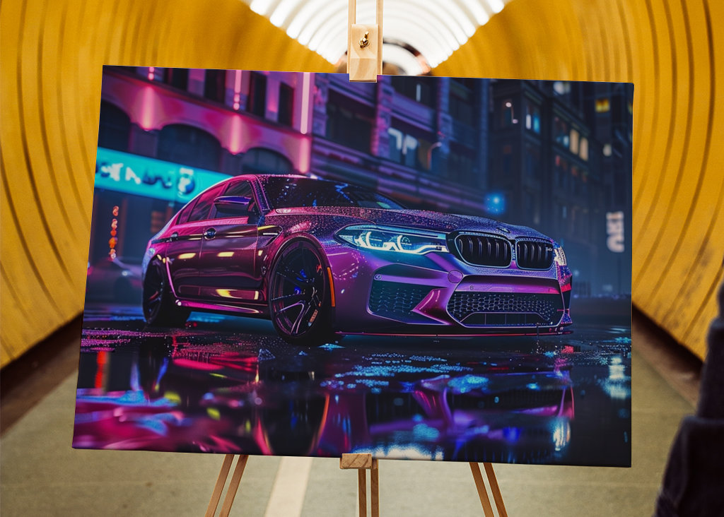 Bmw m5 sportcar neon 