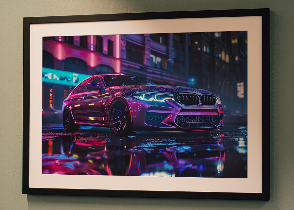 Bmw m5 sportcar neon 