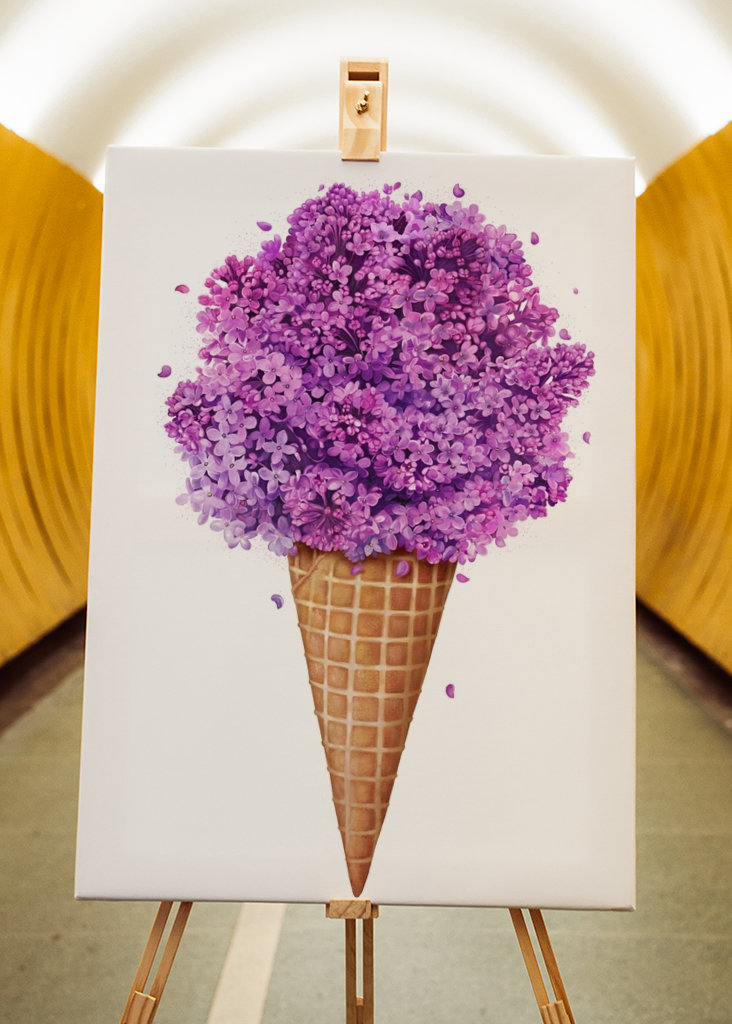 Ice cream with lilac
