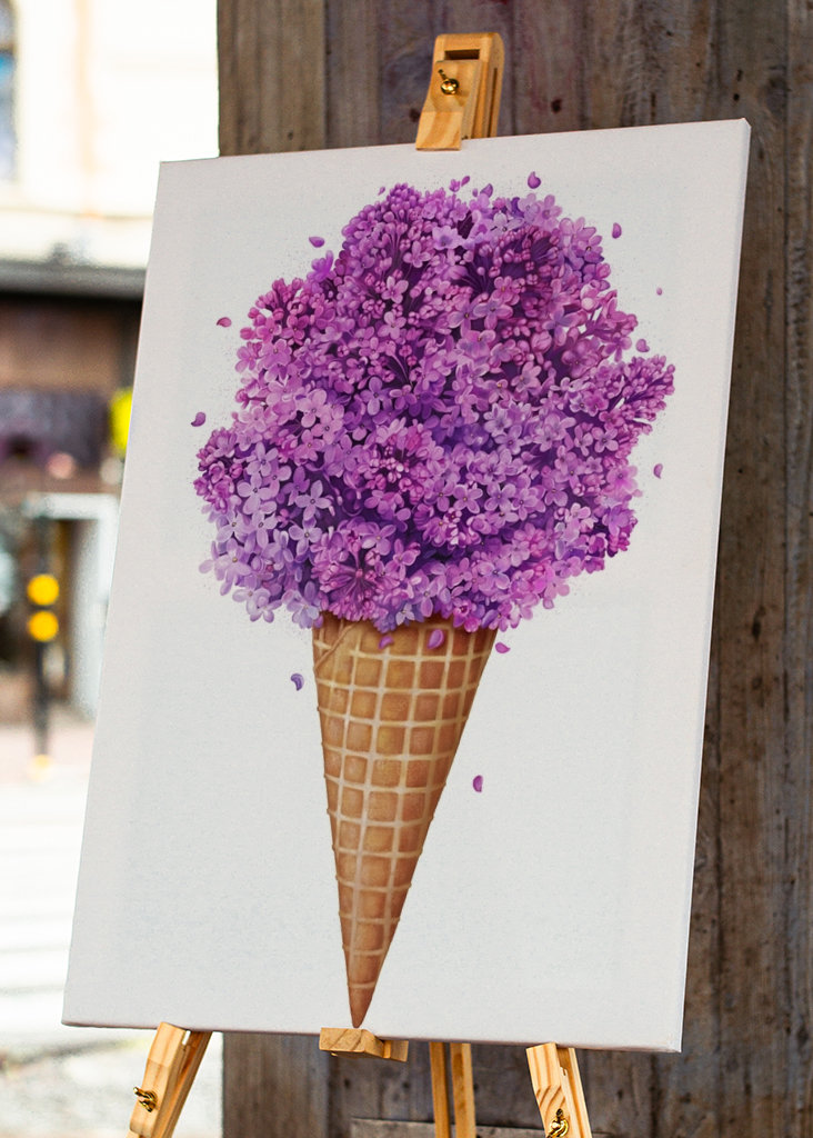 Ice cream with lilac