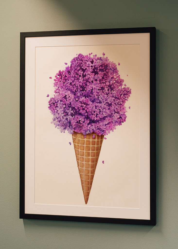Ice cream with lilac