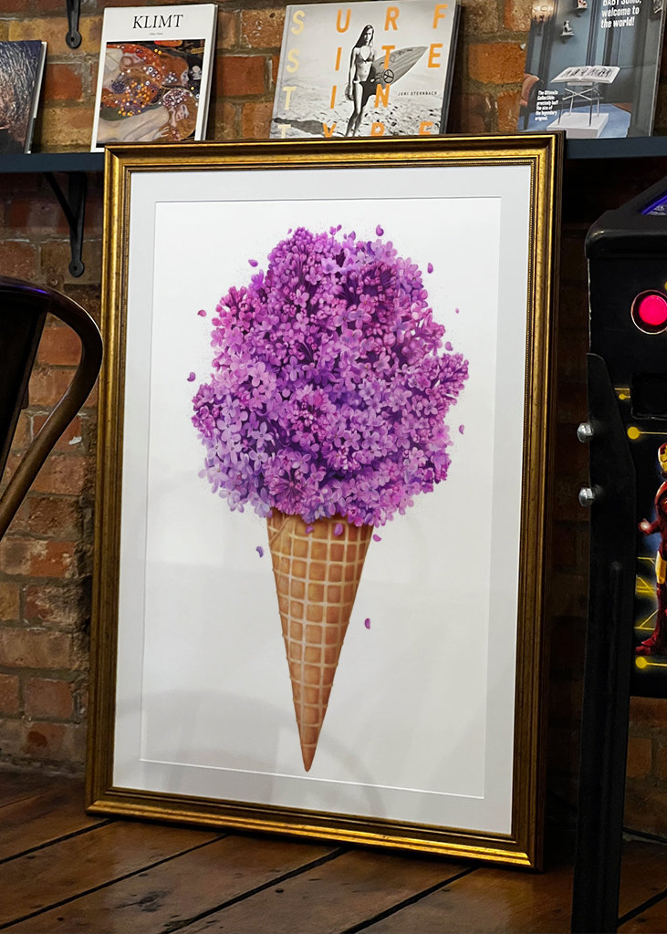 Ice cream with lilac