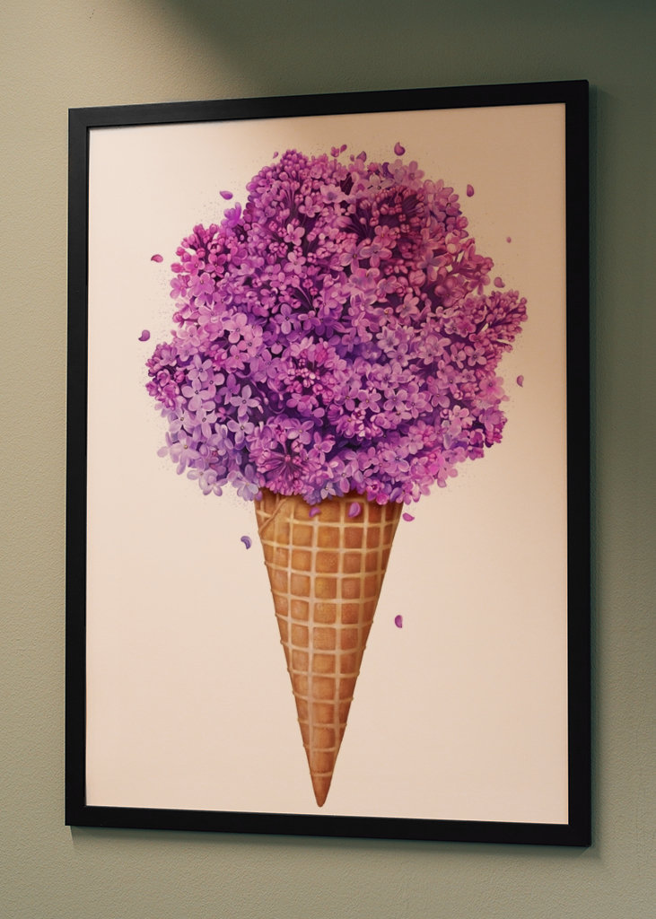 Ice cream with lilac