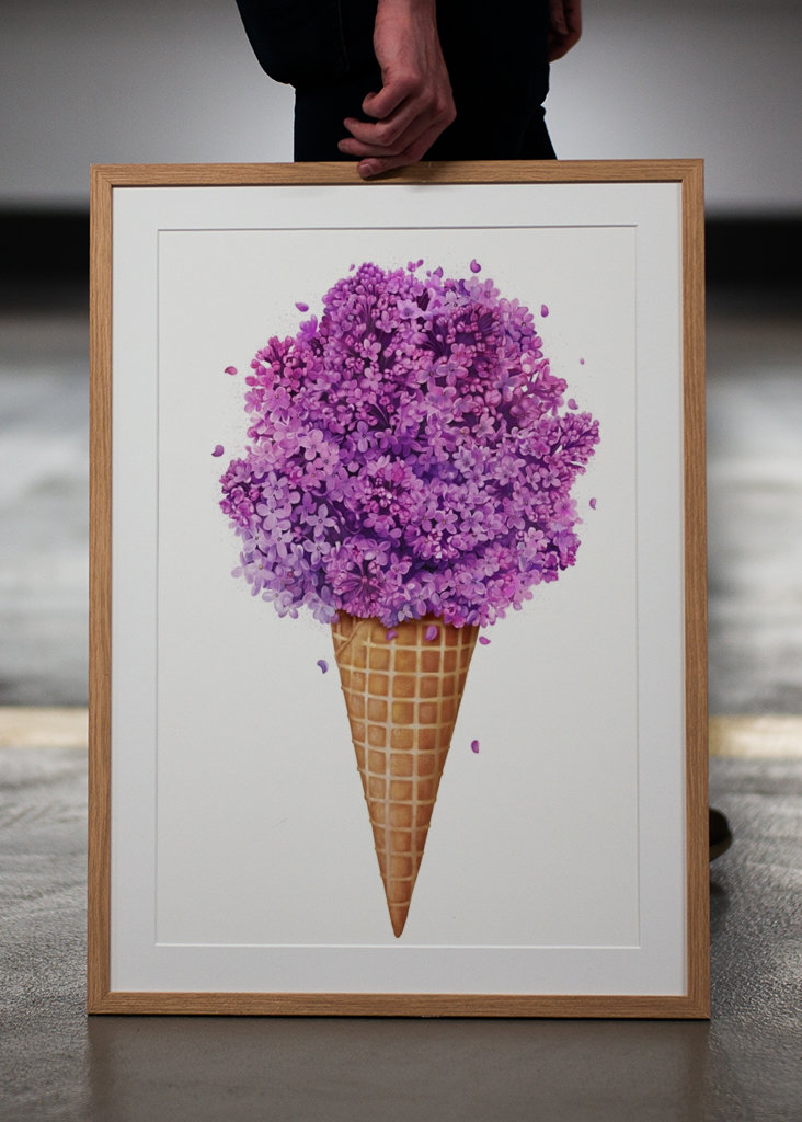 Ice cream with lilac
