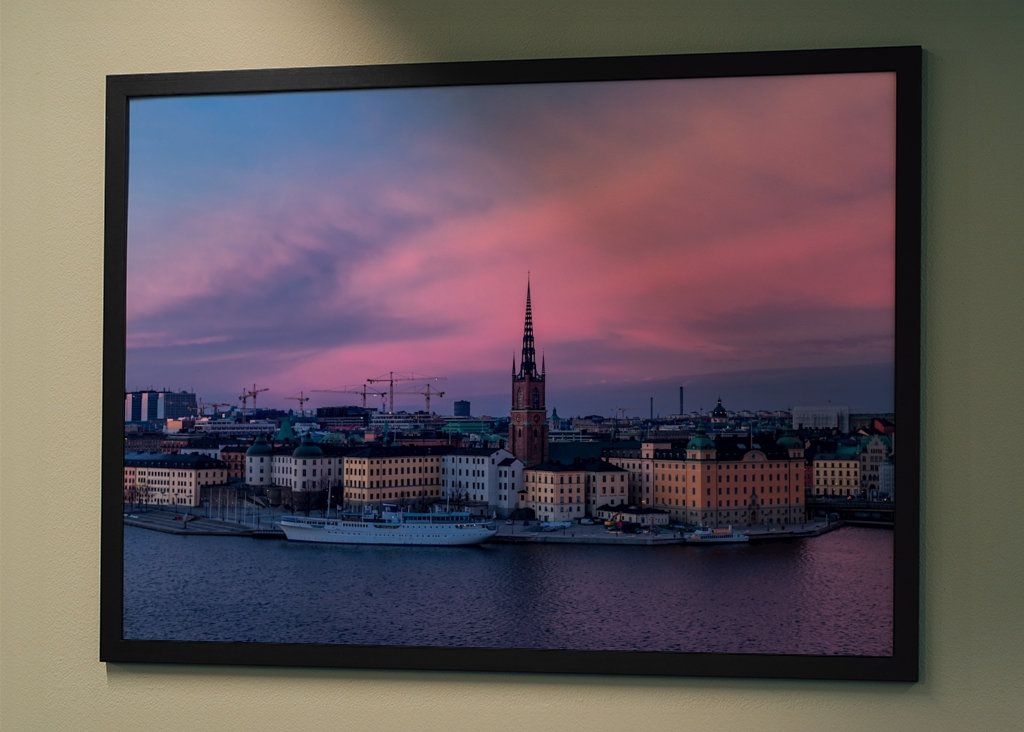 Lila Himmel über Stockholm