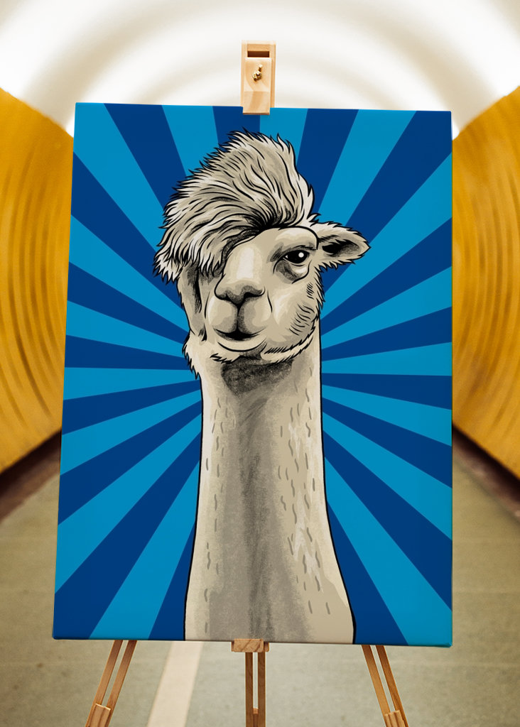 Hipster Llama Funny Animal