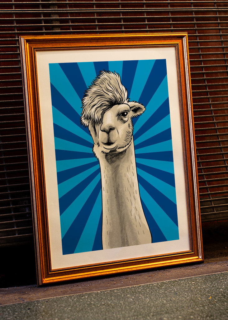 Hipster Llama Funny Animal