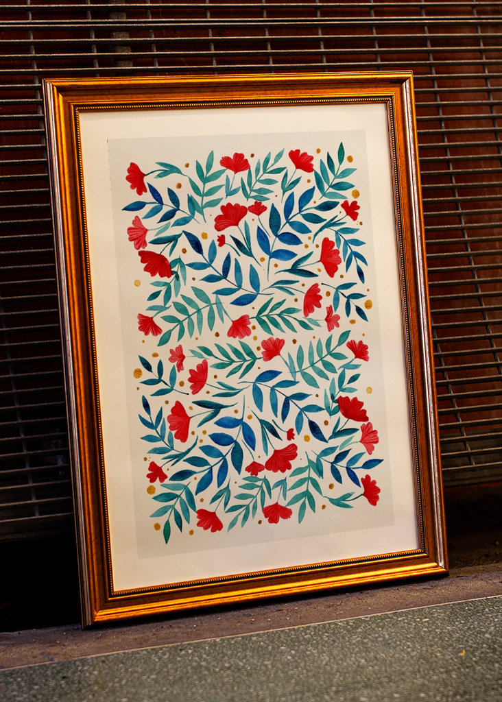 Magical watercolor garden