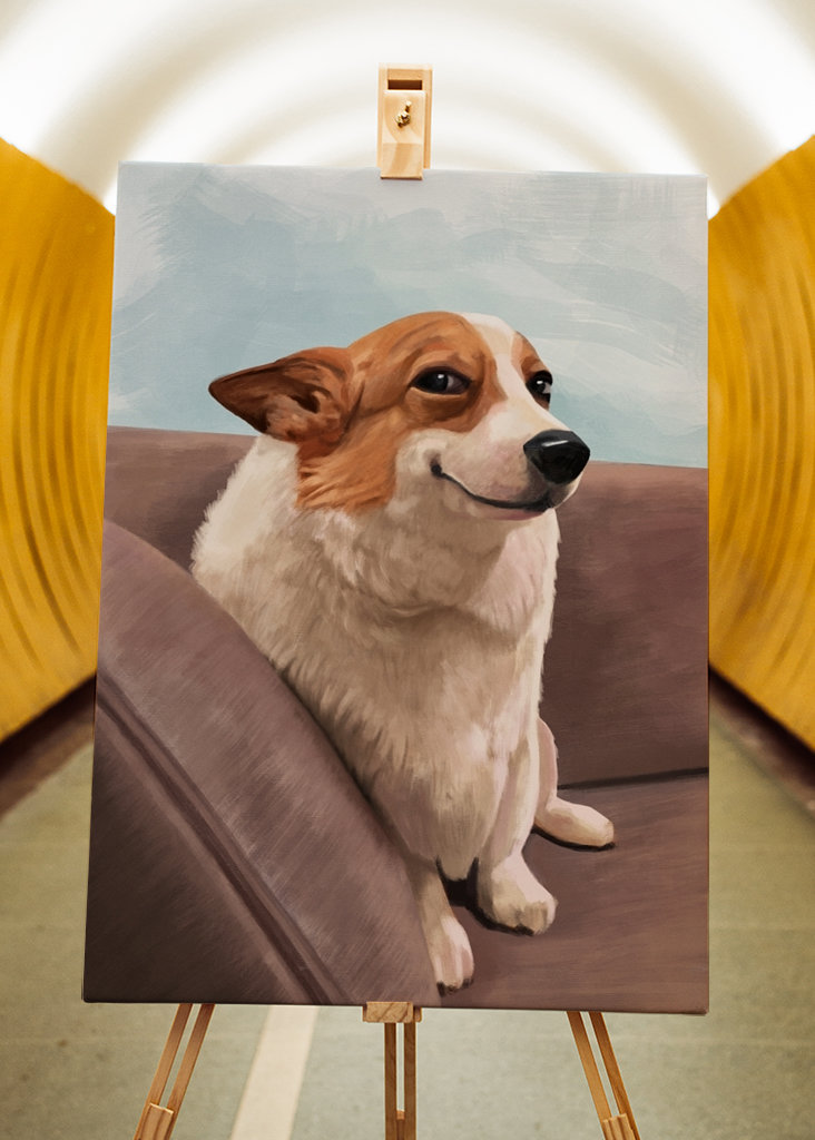 Smiling Corgi Dog Meme