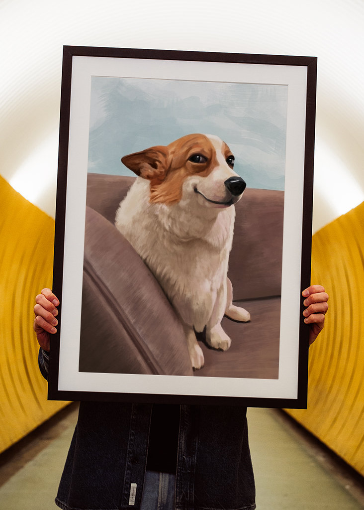 Smiling Corgi Dog Meme