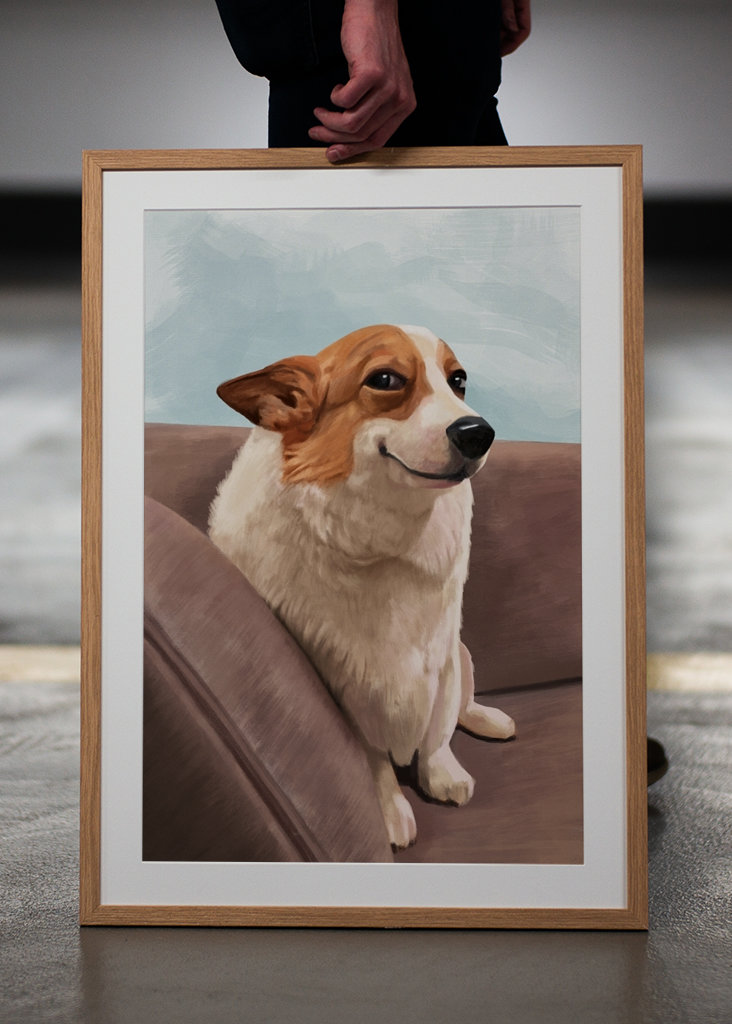 Smiling Corgi Dog Meme