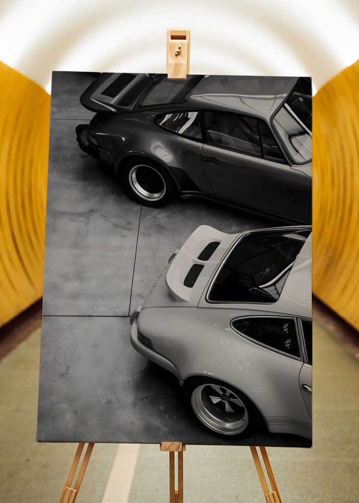 Vintage Schwarzer Porsche