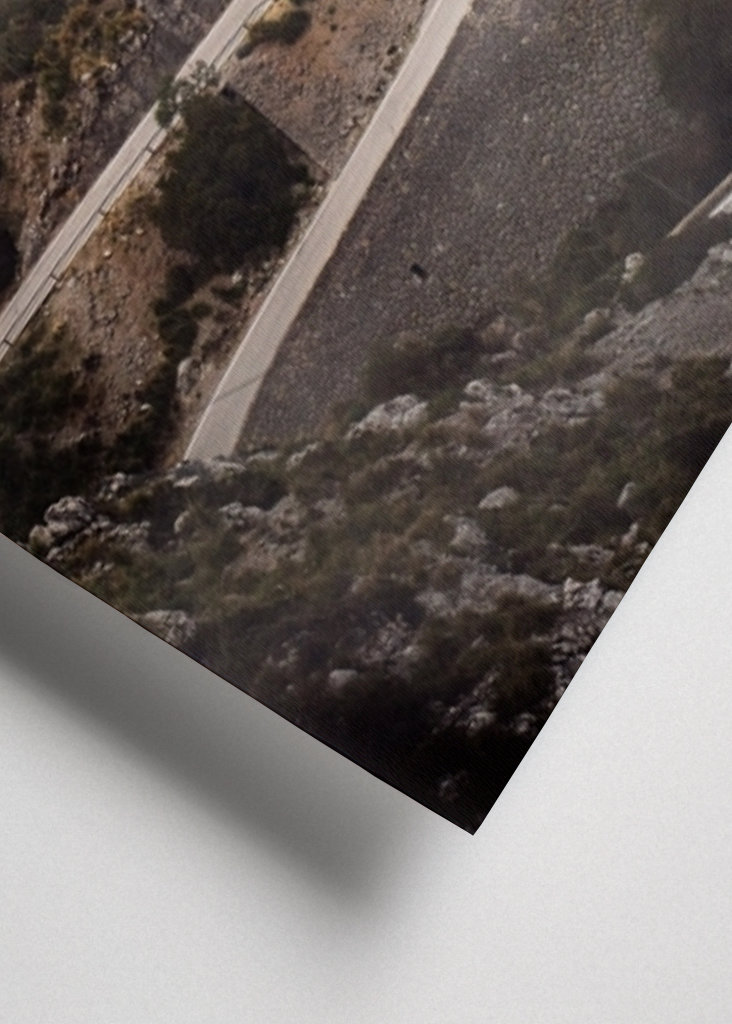 Cyclist climbing Sa Calobra