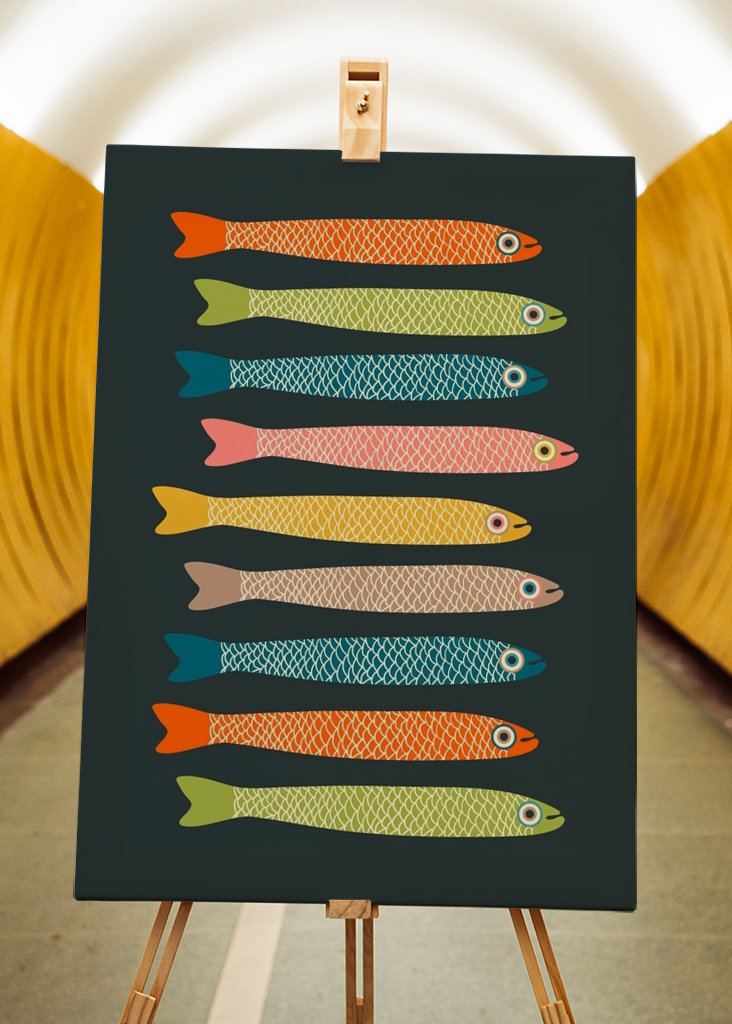 ANCHOVIES Vintage Fish Dark