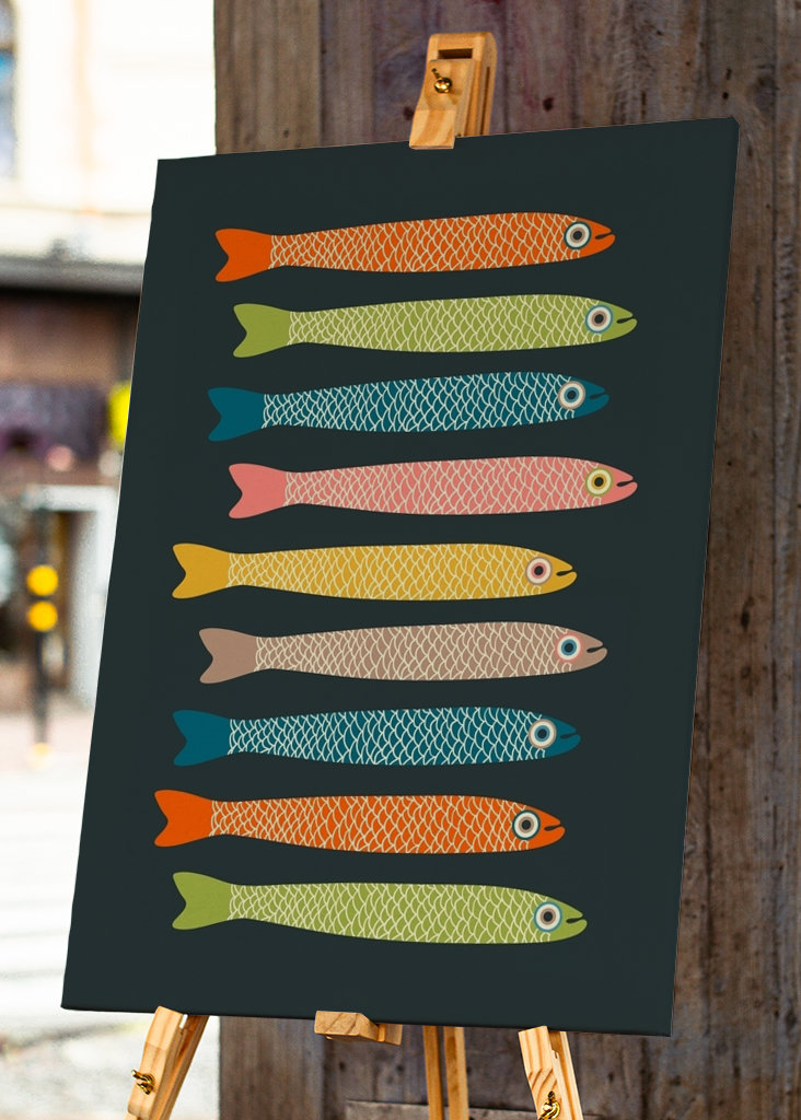 ANCHOVIES Vintage Fish Dark