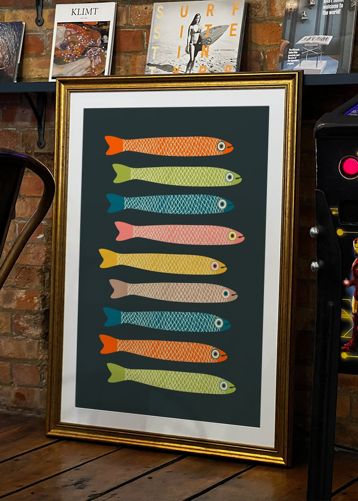 ANCHOVIES Vintage Fish Dark