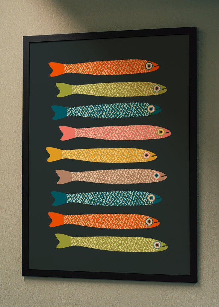 ANCHOVIES Vintage Fish Dark