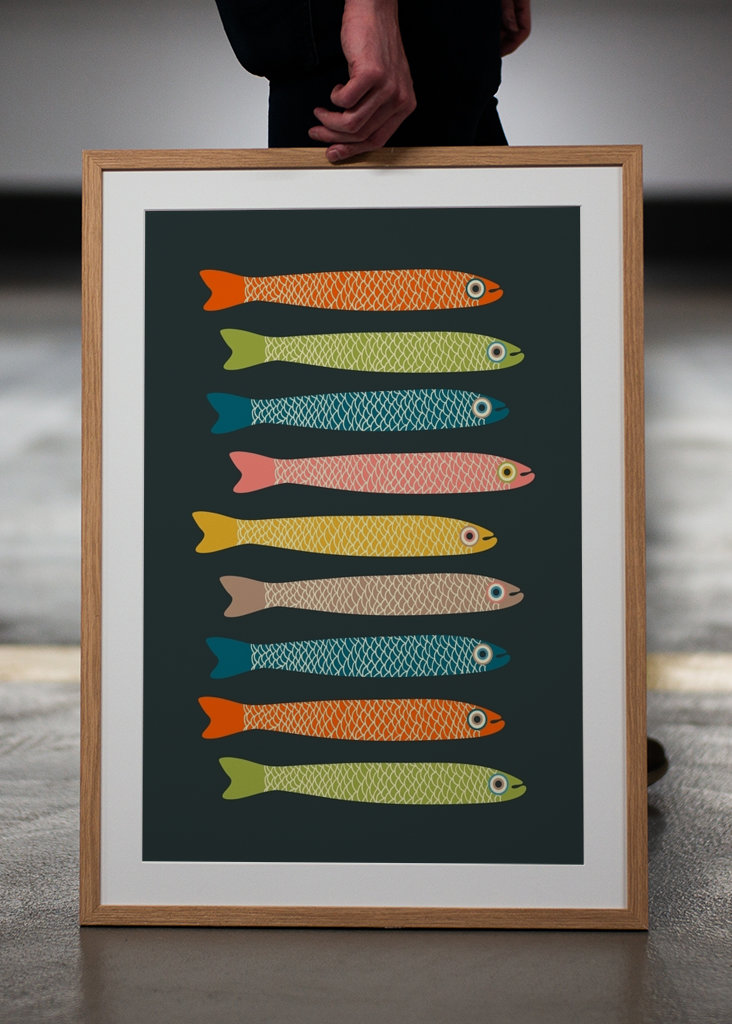ANCHOVIES Vintage Fish Dark