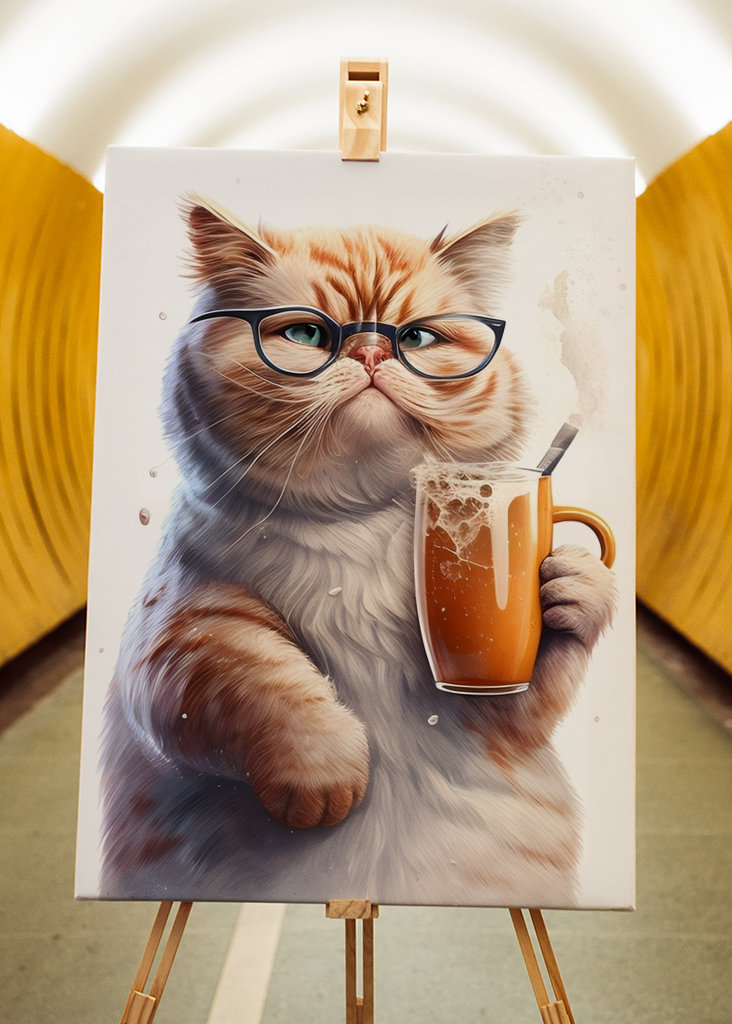 Cute Cat with Glasses