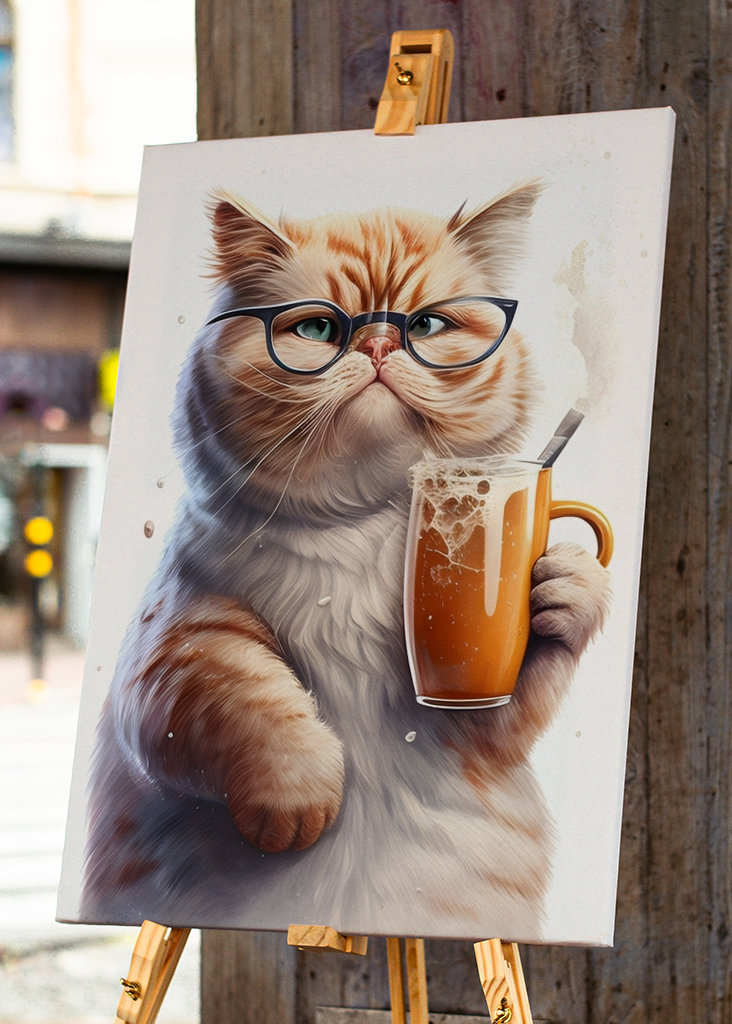 Cute Cat with Glasses