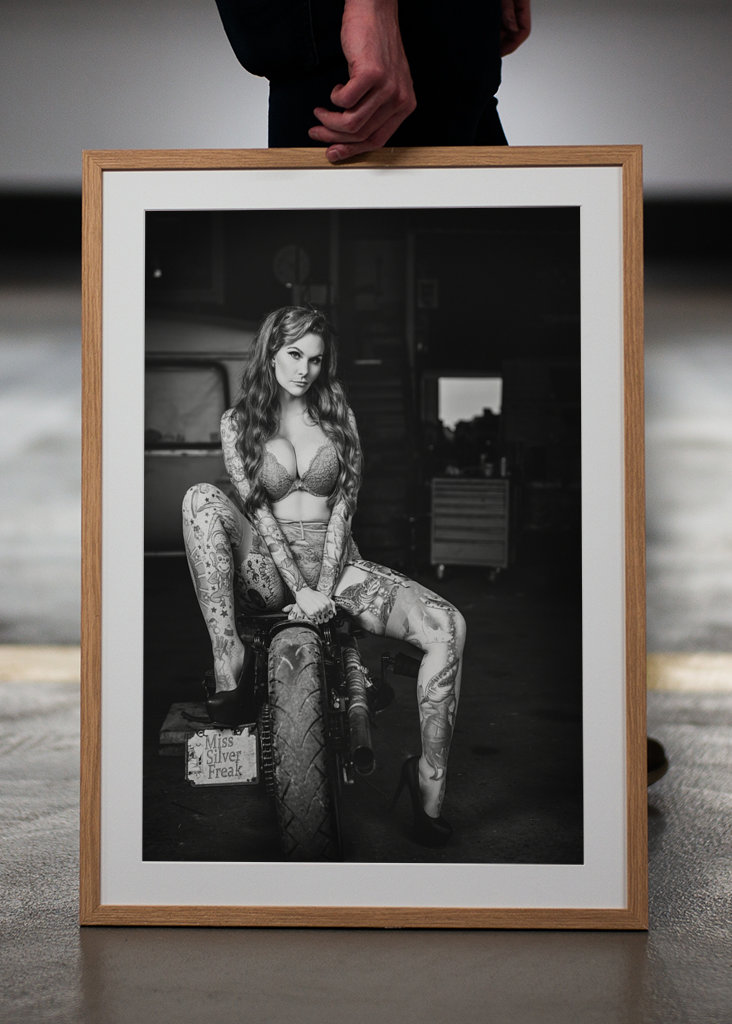 Miss Silver Freak on a bike