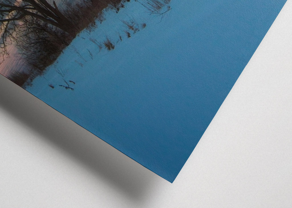 Vinter Landskap Solnedgang 