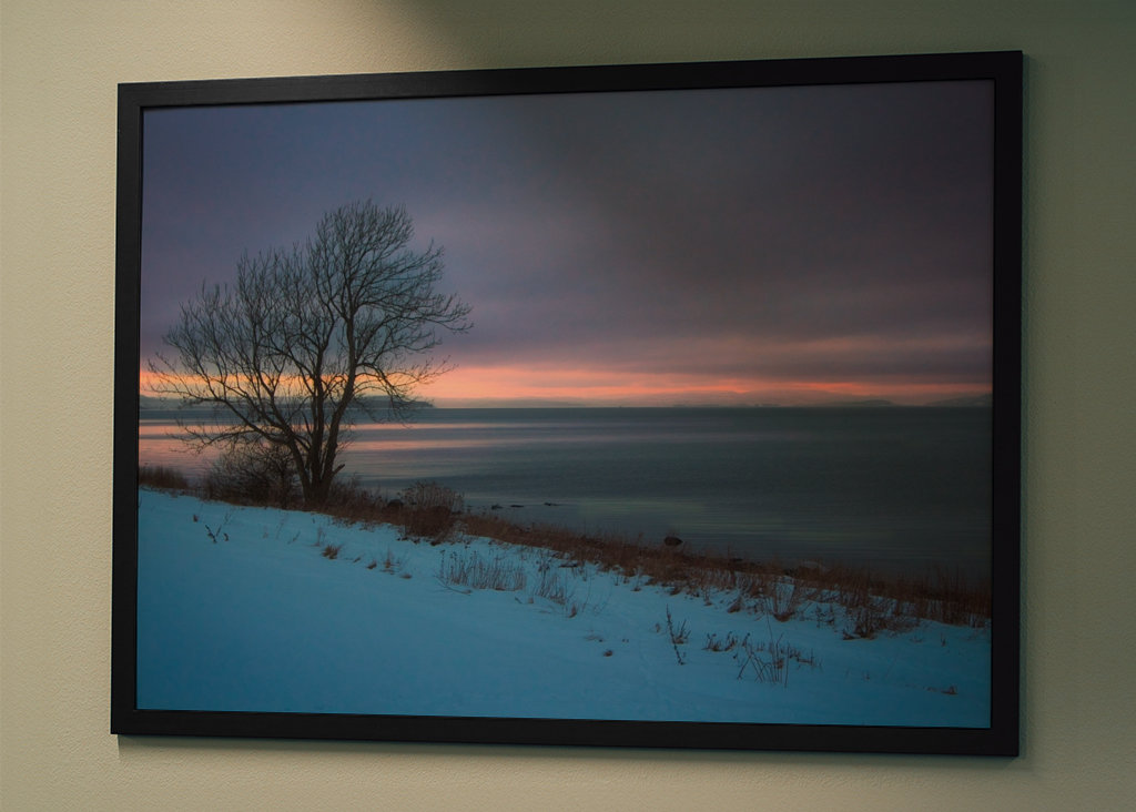 Vinter Landskap Solnedgang 