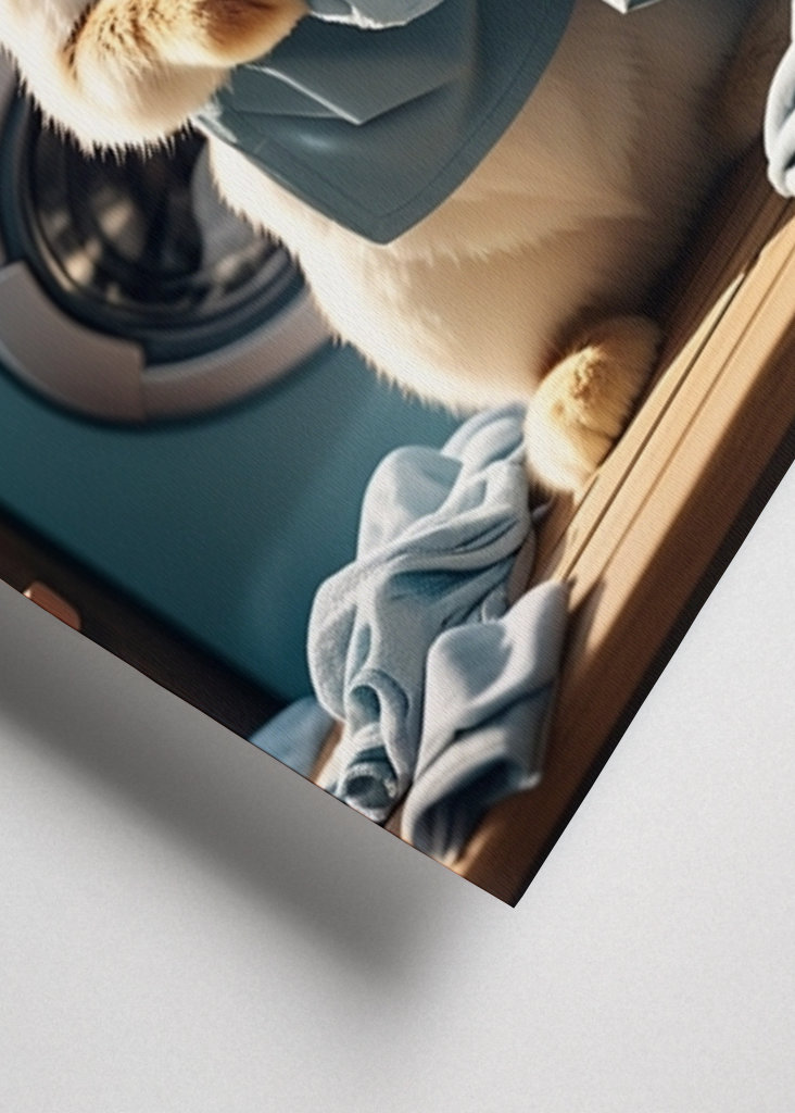 Rabbit doing laundry