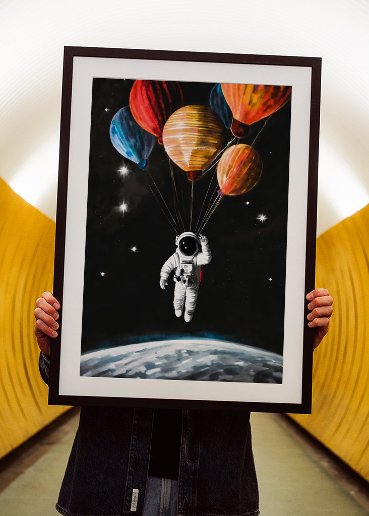 The astronaut and balloons