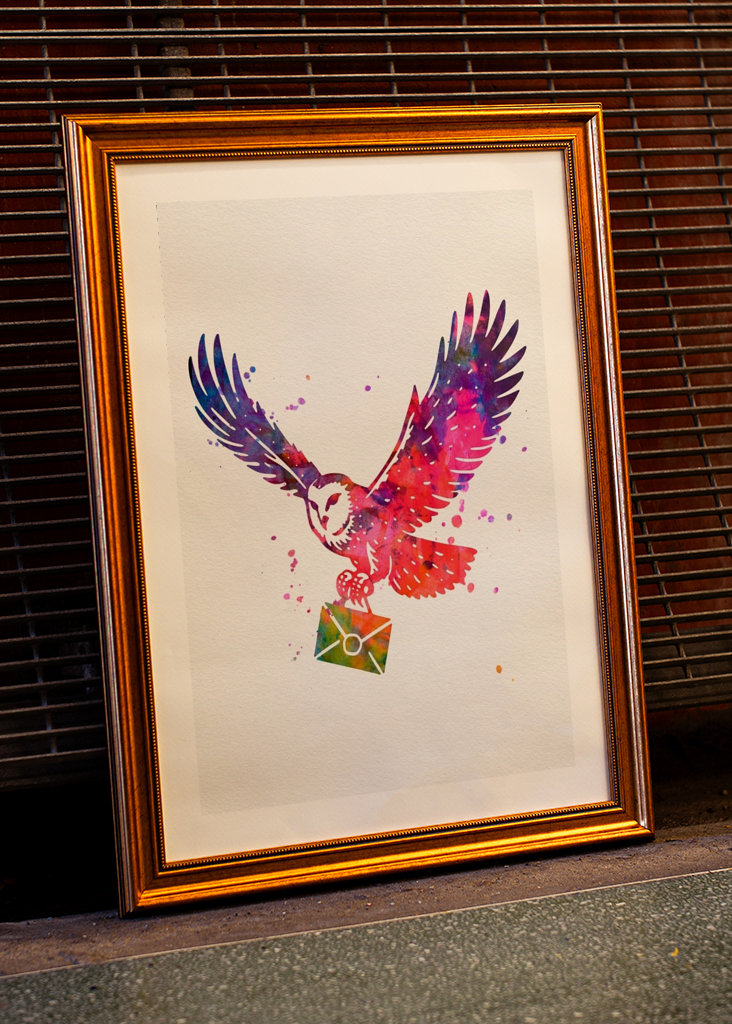 Hedwig Harry potter Watercolor