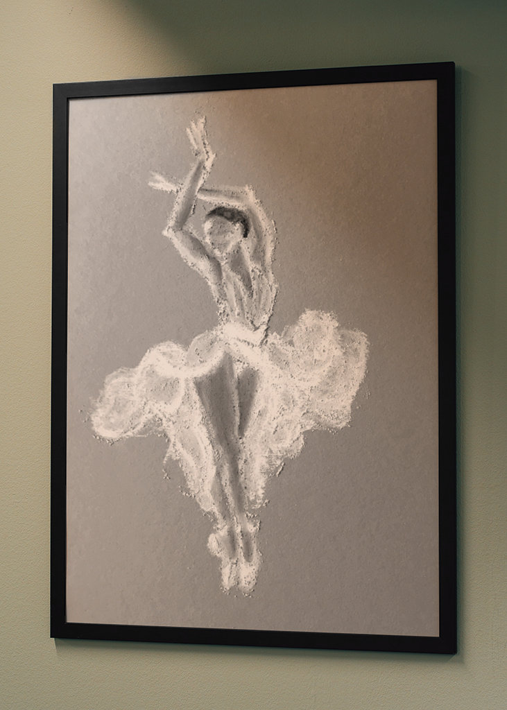 Ballet Dancer Kridt Tegning